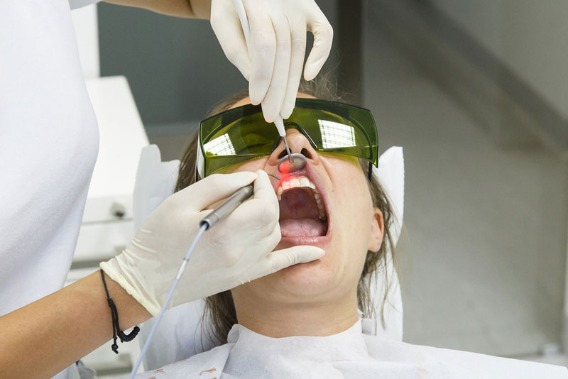 Dental Patient Undergoing Laser Gum Surgery